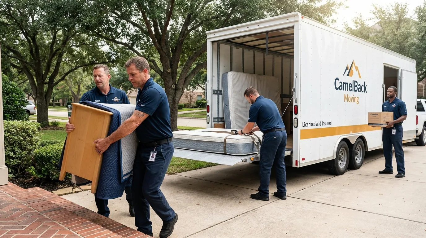 Crew loading residential truck for cross-state move from Lima, OH